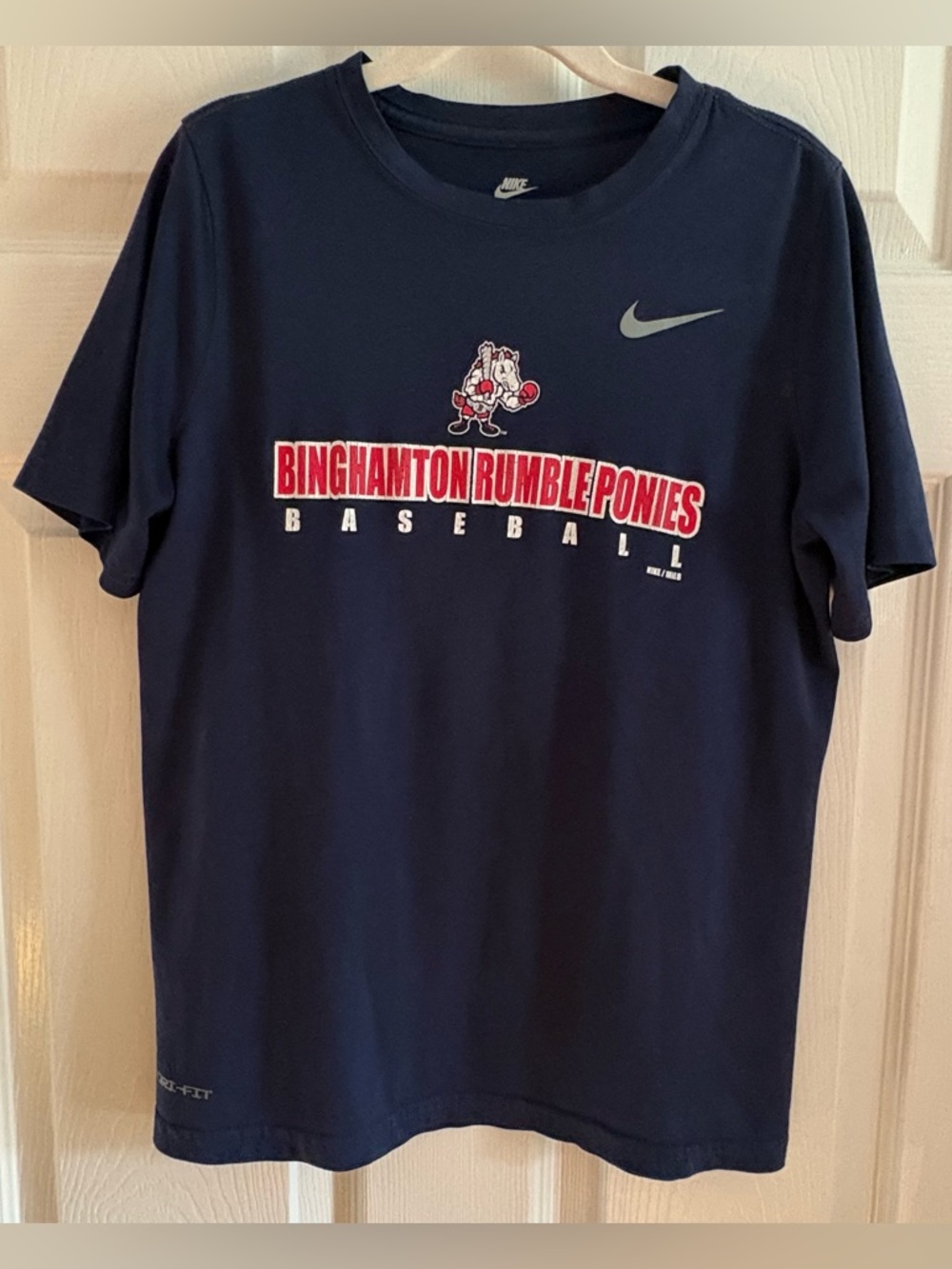Nike Youth T-Shirt Navy Blue Large Dri-Fit Rumble Ponies Polyester